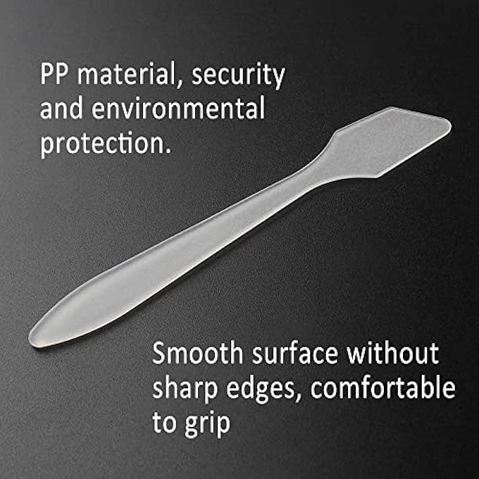 Tuklye 100PCS DISPOSABLE MAKEUP SPATULA,TRANSLUCENT MAKEUP FROSTED TIP SPATULA COSMETIC SPATULA FOR MIXING AND SAMPLING,DISPOSABLE MASK STICK CREAM MIXING SPATULAS MAKEUP COSMETIC MAKE UP TOOLS - Image 2